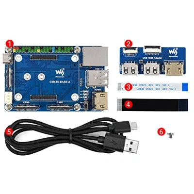 Image de CM4 IO Base A + USB HDMI Adapter, Mini Board for Raspberry Pi Compute Module 4 with More and Connectors