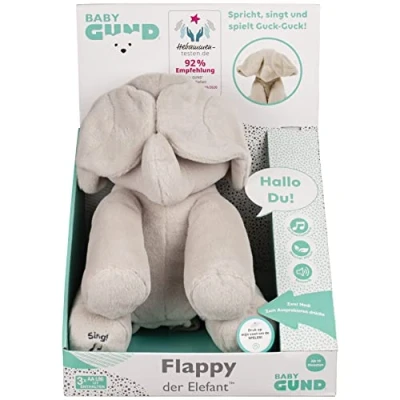 Image de GUND Flappy, l&#039;éléphant Chantant et Parlant Joue Le guck avec Les Oreilles en Allemand, Environ 30 cm, à partir de 10 Mois