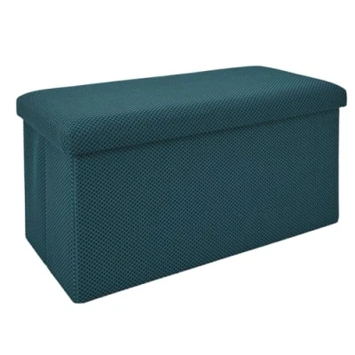 Image de Coffre banc pliable en tissu Atome bleu