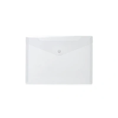 Image de HERMA 20051 Porte documents A5 blanc transparent avec petite pochette transparente bouton pression enveloppe en plastique pour l&#039;école, l&#039;université, le bureau, les voyages