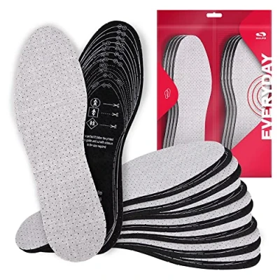 Image de SULPO Lot de 8 paires Semelles à charbon actif contre la transpiration Pour chaussures et pieds frais confortables Légères lavables main Inserts découper