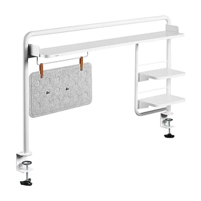 Image de Étagère de bureau (à clipser) pour bureaux d&#039;une largeur minimale 120 cm avec tableau mémo magnétique
