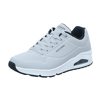 Image de Skechers Uno Stand on Air Baskets Homme, Light Gray Durabuck Black Trim, 41.5 EU