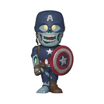 Image de Funko Vinyl Soda: Marvel: What If? Zombie Captain America Glow in The Dark Chase (Styles May Vary) Marvel If Figurine en Vinyle à Collectionner Idée de Cadeau Produits Officiels