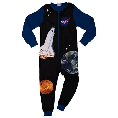 Image de Combinaison NASA pour garçons Pyjama Enfants Bleu/Noir (as3, Numeric, Numeric_110, Numeric_116, Regular)