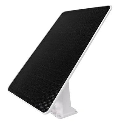 Image de NIVIAN Panneau solaire 9 W pour caméras de sécurité IP Connecteur USB type C et adaptateur micro Installation facile avec support réglable, blanc