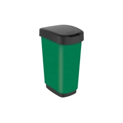 Image de Rotho Twist Poubelle 25l avec couvercle, vert, (33.3 x 25.2 47.6 cm)