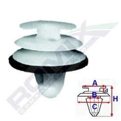 Image de ROMIX C10046 Clip, enjoliveur PEUGEOT: 205 II 3/5 portes, Expert I, CITROËN: Jumpy I Van, Evasion