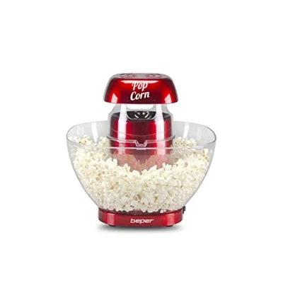 Image de BEPER P101CUD052 Machine a Pop Corn à air Chaud avec Bol popcorn Extractible Sans Graisse ni Huile Rouge
