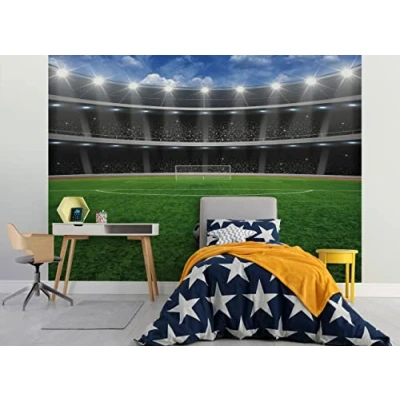 Image de Walltastic Papier peint Motif football Crazy FSC Multicolore 2,4 m de haut x 3 large