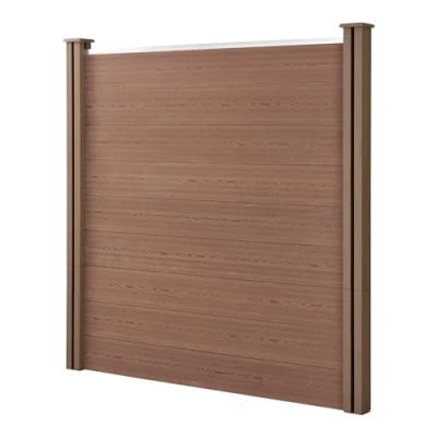 Image de [neu.holz] Clôture de Jardin Brise Vue Vent Bois Composite (WPC) Brun 183 x 187cm