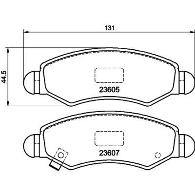 Image de HELLA 8DB 355 011 691 Jeu de plaquettes frein avec indicateur d&#039;usure accessoires SUZUKI: Ignis 2, Wagon R+ II 3/5 portes, I