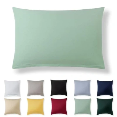 Image de Alreya Taie Oreiller 50x70 Coton Vert d&#039;été 100% Jersey Coton, Housse de Coussin cm, Taies d&#039;oreiller en avec Fermeture éclair 50 x 70 cm
