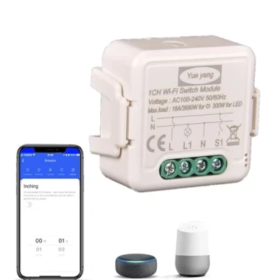 Image de Interrupteur de lumière intelligent DIY Module Smart Life/Tuya App Télécommande, Compatible avec Alexa Echo Google Home 1/2 Way