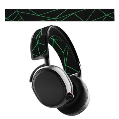 Image de kwmobile Bandeau de Remplacement Compatible avec SteelSeries Arctis 7 / 9 9X Pro Coussinet Rechange en Nylon pour Casque Audio Noir Vert Fuchsia
