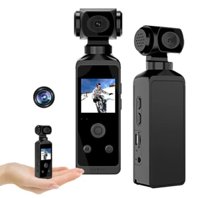 Image de BSLVWG caméra d&#039;action 4K, corporelle, ultra HD sous marine étanche avec clip micro, rotation à 270 WiFi, vidéo numérique 1.3 LCD petite pour le sport, l&#039;équitation, la