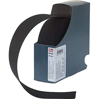 Image de Prym 955390 Ceinture élastique, souple, 40mm, noir, 10m, 57% polyester, 43% ED, 40 mm