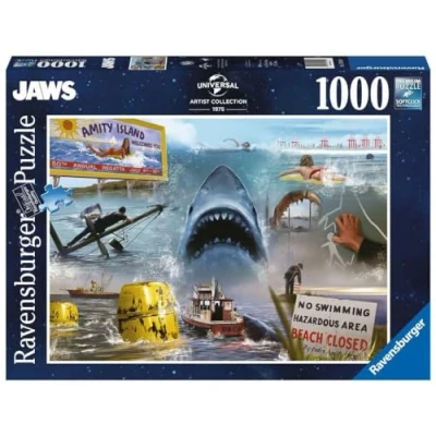 Image de Ravensburger Jigsaw Jaws Mâchoires Universal Vault Collection Puzzle de 1000 pièces pour Adultes et Enfants à partir 12 Ans, 17450, Multicolore