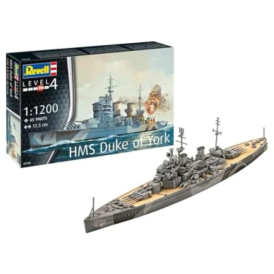 Image de Revell Maquette I Kit de modélisme HMS Duke of York Échelle 1:1200 45 pièces bricolage à partir 12 ans Modèle détaillé Navire historique modélisation