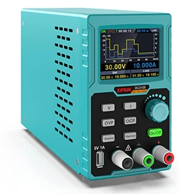 Image de Alimentation de Laboratoire 0 30V 10A Stabilisée DC Réglable et Programmable avec Affichages Multiples Protections Port USB Kiprim DC310S