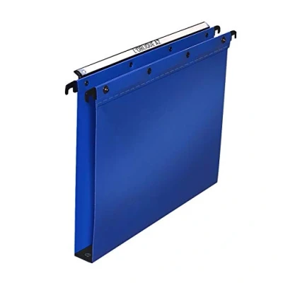 Image de Elba Ultimate PP Lot de 10 Dossiers Suspendus en Polypropylène Opaque pour Tiroir Fond 30mm Bleu