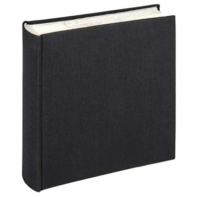 Image de Walther Design Album Photo Noir 200 Photos 10 x 15 cm Mémo Insert Lin, Tissu ME 510 B
