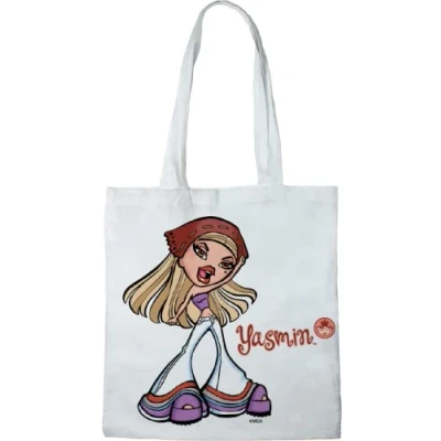 Image de cotton division TOTE BAG BRATZ «YASMIN», REFERENCE : BWBRATZBB004, BLANC, 38 X 40 CM