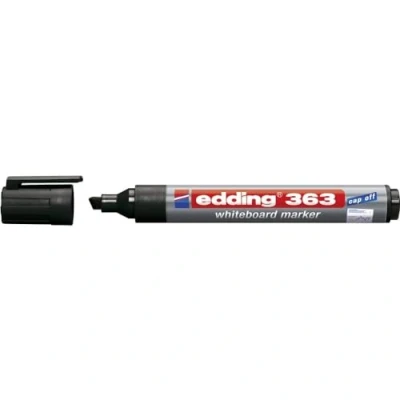Image de edding 363 Marqueur pour tableaux blancs noir 10 stylos pointe biseautée 1 5 mm feutre effaçable tableaux, blanc, magnétique, mémo et chevalet de conférence sketchnotes rechargeable