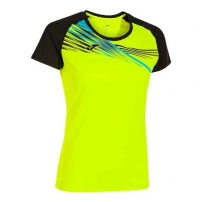 Image de Joma T Shirt à Manches Courtes pour Femme Elite X, Jaune Fluo/Noir, XL