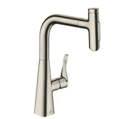 Image de hansgrohe Metris Select M71 Mitigeur de cuisine 240, avec douchette extractible 2 jets, sBox, aspect acier inox, 73817800