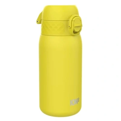 Image de Ion8 Gourde Enfant, Inox 400ml, Anti Fuite, Facile à Ouvrir, Verrouillage Sécurisé, Lavable au Lave Vaisselle, Poignée de Transport, Nettoyer, Durable, Acier Inoxydable, Jaune