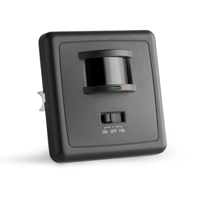 Image de SEBSON Détecteur de Mouvement Intérieur Montage Mural Encastré, LED adapté, Programmable, 3 Fils Capteur Infrarouge Portée 9m/160, Boîte Encastrée 60mm