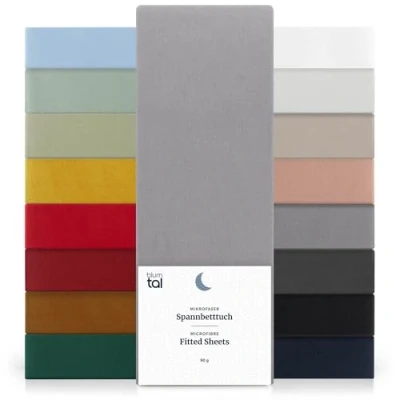 Image de Blumtal Basics Lot De 2 Drap Housse140 x 190 30cm Housse 140 30cm, Microfibre Haute Qualité Doux, Résistant, Anti Plis Certifié Oeko Tex Gris
