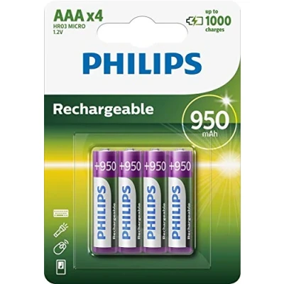 Image de Piles AAA Rechargeables HR03 NiMH 1,2 V 1000 recharges 950 mAh