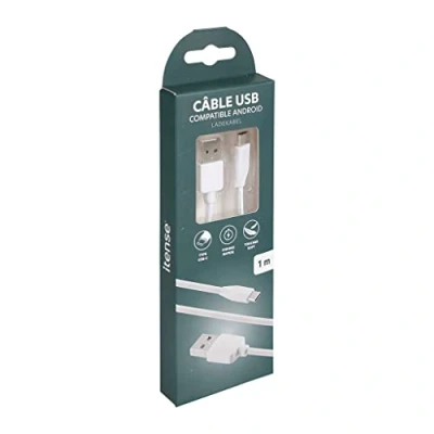 Image de itense Câble de charge rapide type USB C Longueur câble:1m Compatible Android Puissance: 10.5W Embouts renforcés pour une meilleure durabilité Courant sortie: DC 5V / 2100 mAh