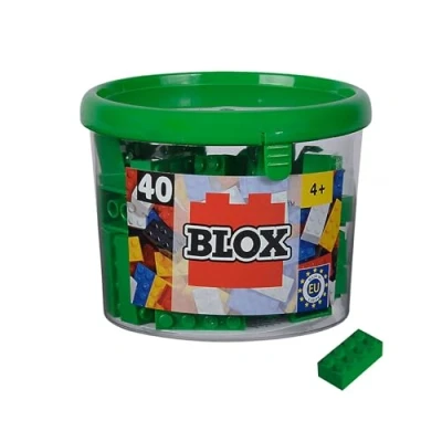 Image de Simba Blox 104114537 40 Blocs de Construction Verts pour Enfants à partir 3 Ans, 8 Pierres, en boîte, Haute qualité, entièrement compatibles avec Nombreux Autres Fabricants
