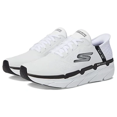Image de Skechers Homme Max Cushioning Slip ins Chaussures de Course à Pied avec Mousse mémoire Forme Basket, Jardin Opulent Blanc, 45 EU