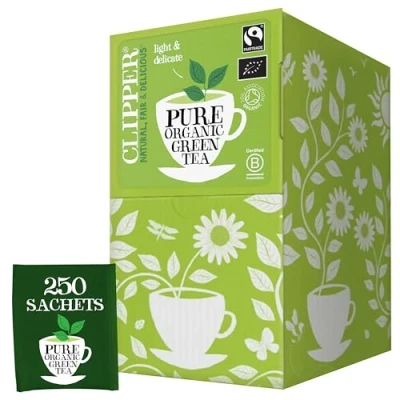 Image de CLIPPER Thé Vert Bio Maxi Format professionnel Restauration 250 Sachets de 1 Paquet 500 g