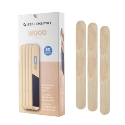 Image de STALEKS PRO Base de lime droite jetable en bois remplacement papmAm EXPERT 20. 50 pcs