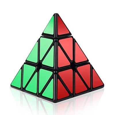 Image de ROXENDA Speed Cube, Pyramide Vitesse Cube de Magique, Casse tête Triangle Facile à Tourner et Lisser Speedcube (Pyramide Noir)