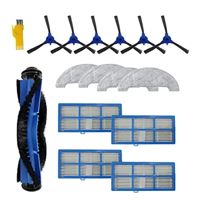 Image de MIKONG Kit d&#039;accessoires pour pièces de Rechange d&#039;aspirateur Robot Proscenic 850T 15 Paquets Brosse Principale et Filtre latérale Chiffon vadrouille