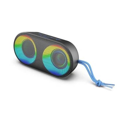 Image de RYGHT TOOGO M R481313 Enceinte Outdoor sans Fil avec LED RDB 7H d’autonomie, 9 Modes RGB, Micro intégré et Assistant Vocal Résistant à l’Eau IPX6, Double appairage Noir