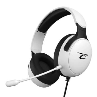 Image de Subsonic Astra casque gaming pour PS5 PS4 PC Xbox, gamer avec hauts parleurs de 40 mm, micro inclinable, réglage du volume et bouton mute intégrés Blanc noir