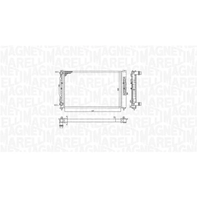 Image de MAGNETI MARELLI 350213191700 Radiateur du moteur 632 396 23 ailettes jointes mécaniquement AUDI: A6 C5 Avant, A4 B5 Berline, Avant