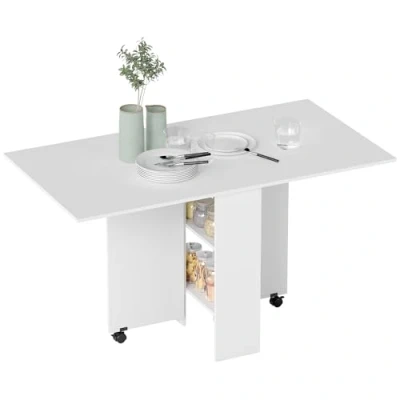 Image de HOMCOM Table de Cuisine Salle a Manger Pliable Amovible Tres Pratique en Panneaux Particules
