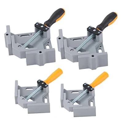 Image de KATSU Pince à Angle Droit 90 Degrés, 4 Pièces 2 Tailles Différentes Robustes étau d&#039;Angle en Alliage d&#039;Aluminium Réglable pour Menuiserie Armoire Tiroir Charpentier Soudage