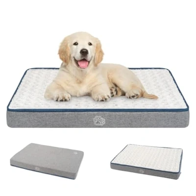 Image de EMPSIGN Panier Chien Réversible (Frais et Chaud)，Coussin avec Couche imperméable, Tapis Moyenne Taille Orthopédique, Matelas Lit Lavable, 76x50x7,5cm