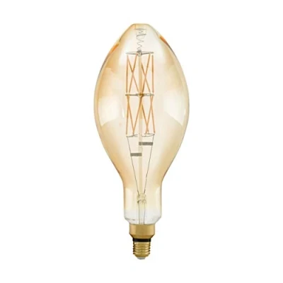 Image de Eglo Lampe LED E27 dimmable très grande taille, ampoule ambrée Big Size, éclairage rétro forme bougie, 8 watts (correspond à 60 watts), 806 lumens, blanc chaud, 2100 Kelvin, E140, Ø 14 cm