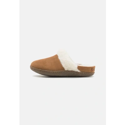 Image de Sorel Nakiska Slide II Mules, Femme, Taille: 37, Camel brown/naturel Cuir et textile