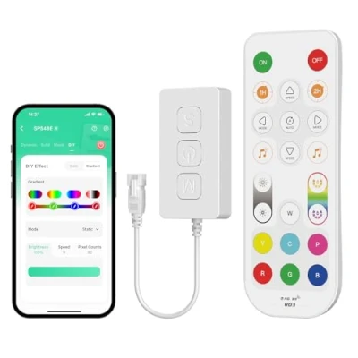 Image de PAUTIX WIFI LED Contrôleur SP548E fonctionne pour Alexa, WS2811 WS2812 bande couleur de rêve adressable Pixels Lumière DC5 V 24 APP/RF Télécommande (PAS RGB sans IC)